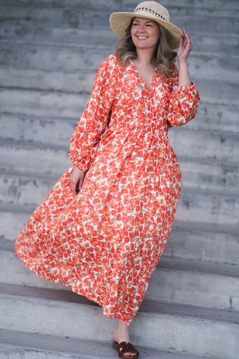 Pietra 3/4 Dress Aop Tigerlily Flower 