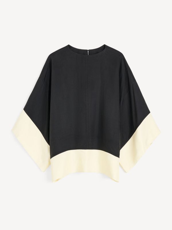 Cicie Blouse Black White Color Block 