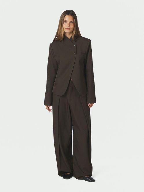 Hovedbilde Tiria Structure Blazer Dark Brown 