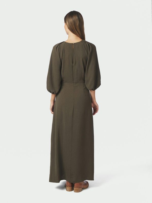 Meriel Structure Solid Dress Army 