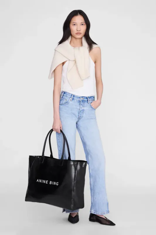 Leo Coated Canvas Tote Black 