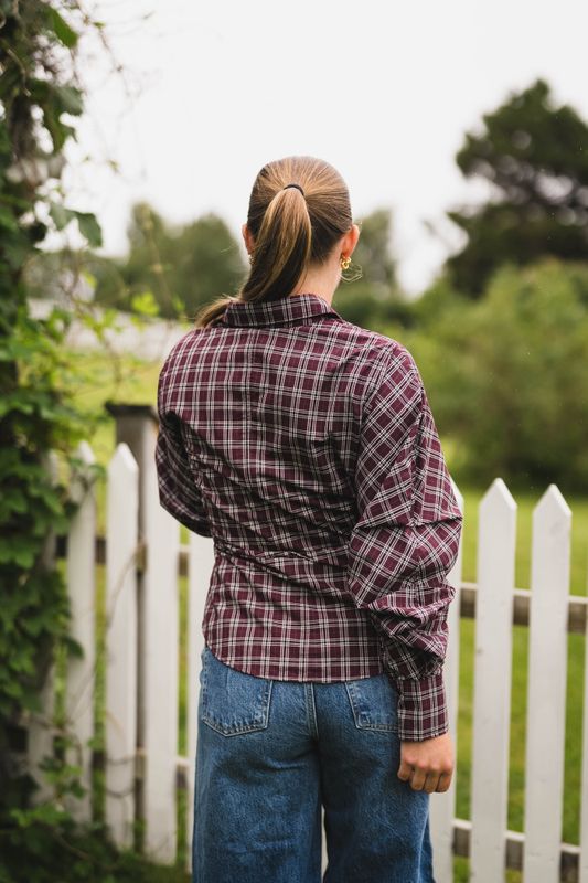 Neoella Medium Check Shirt Plum 