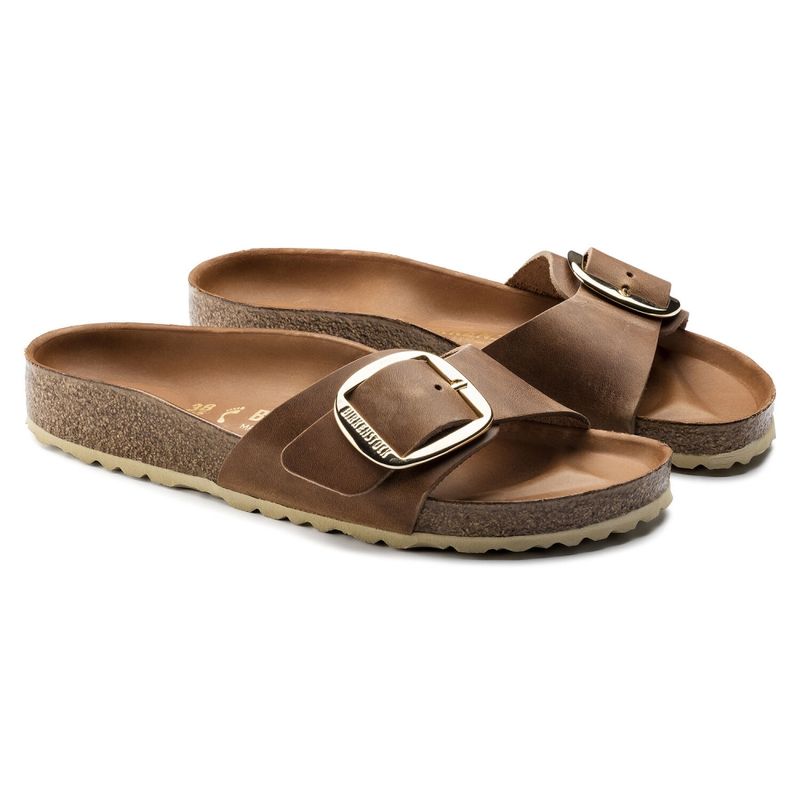 Madrid Big Buckle Oiled Leather Cognac 