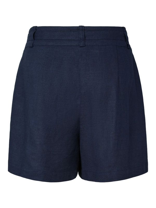 Agana HW Linen Blend Mini Shorts Navy Blazer 