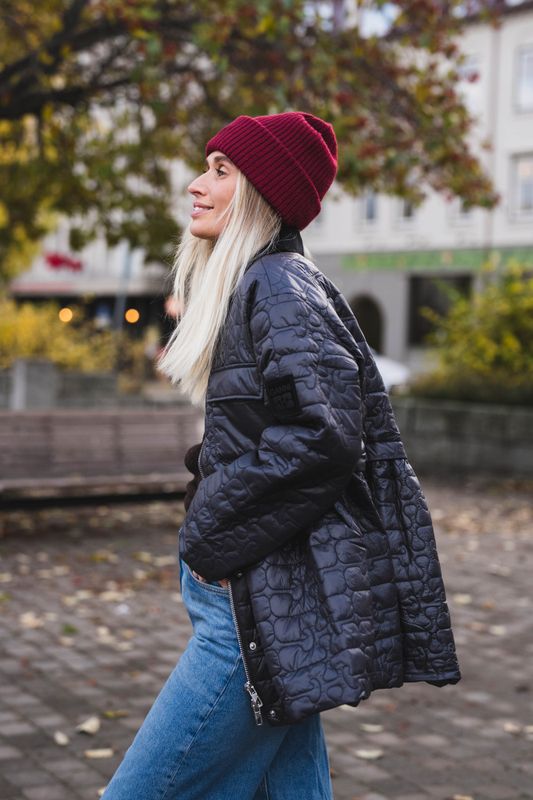 Shiny Quilt Midi Jacket W. Flare Phantom 