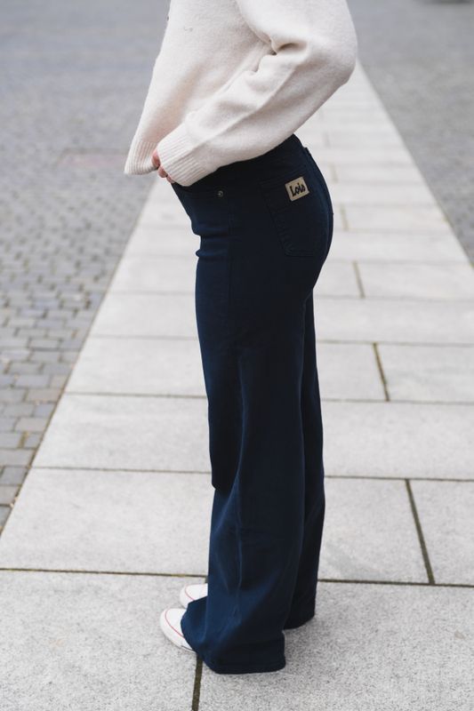 Palazzo Sponge Stretch Navy 