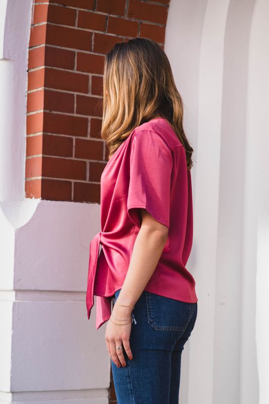 Casadia Heavy Sateen Blouse Cherry Pink 