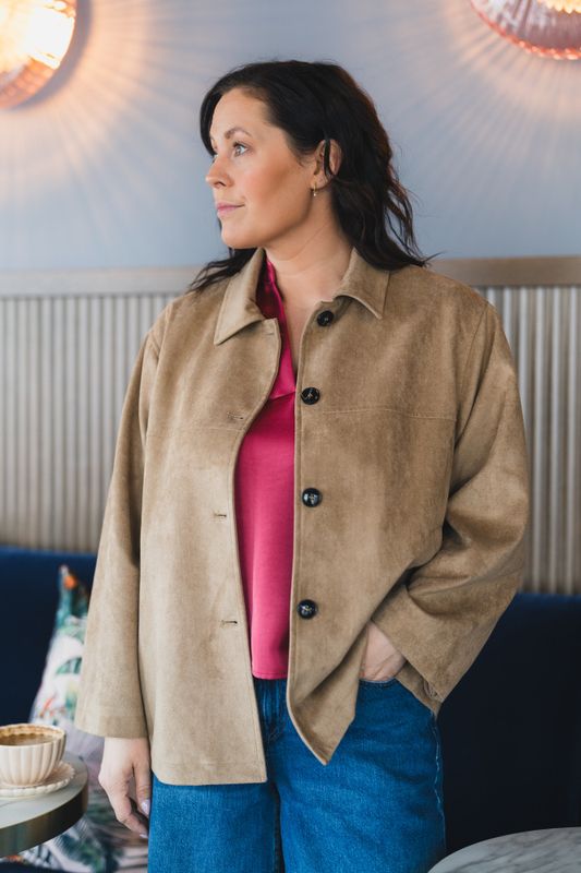 Ravina Faux Suede Jacket Sand 