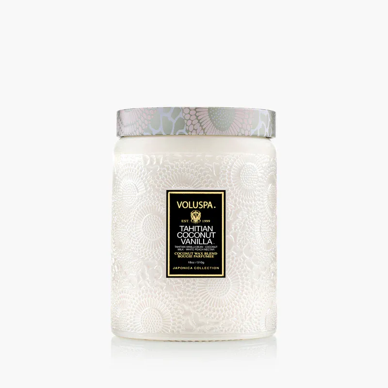 Large Jar Candle Tahitian Coconut Vanilla 