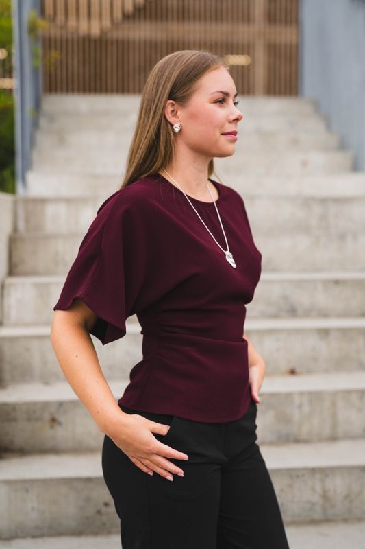 Miriel Drape Blouse Plum 