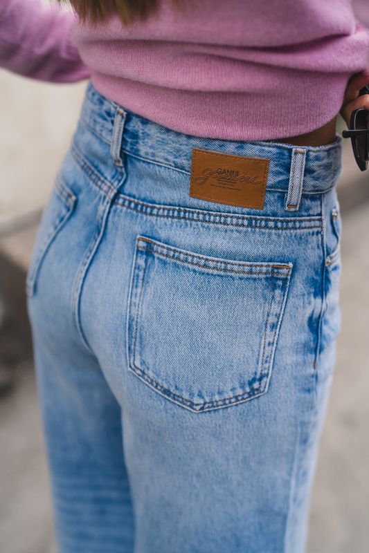 Soft Rigid Denim Baggy Jeans Light Blue Stone 