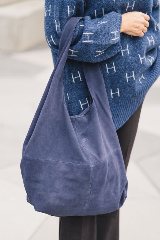 Suede Dalliea Bag Dark Blue 