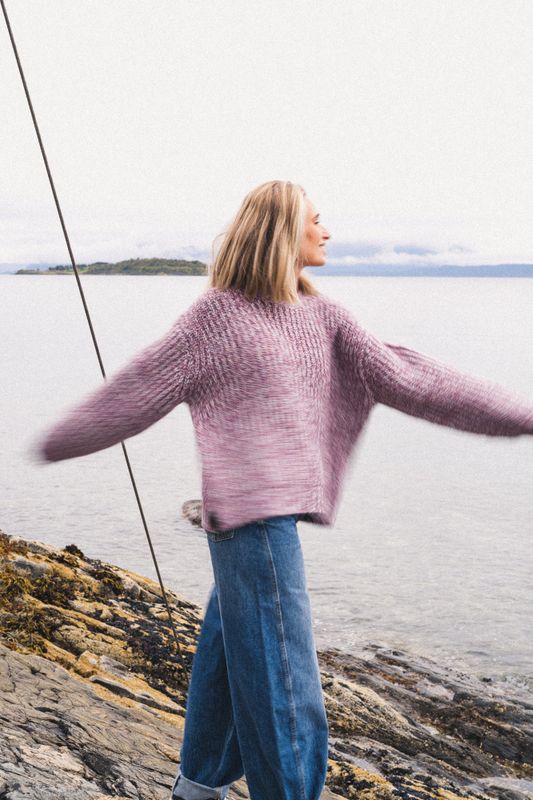 Marled Knit Sweater Purple 
