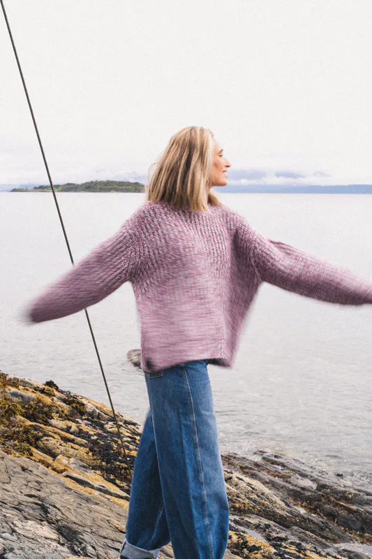Marled Knit Sweater Purple 