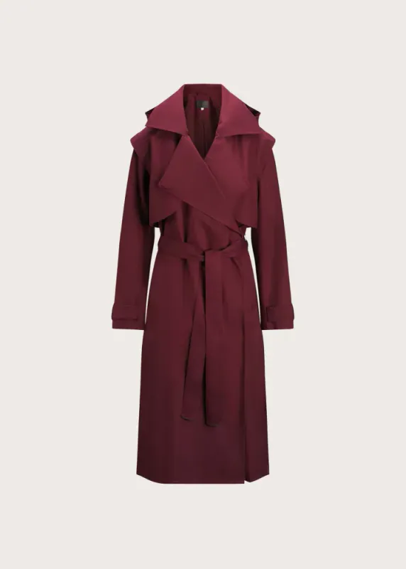 Regndråpe Trench Coat Wine Red