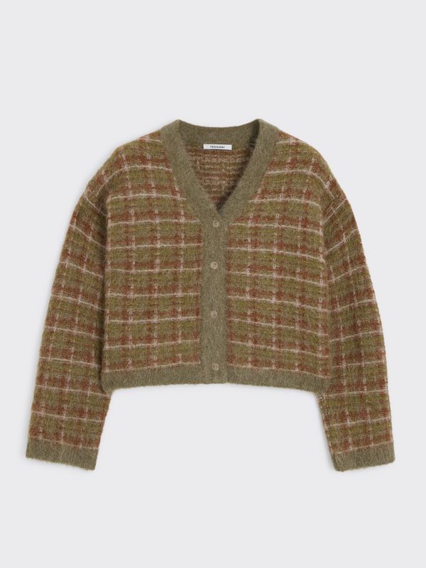 Kate Check Cardigan Green Mix 