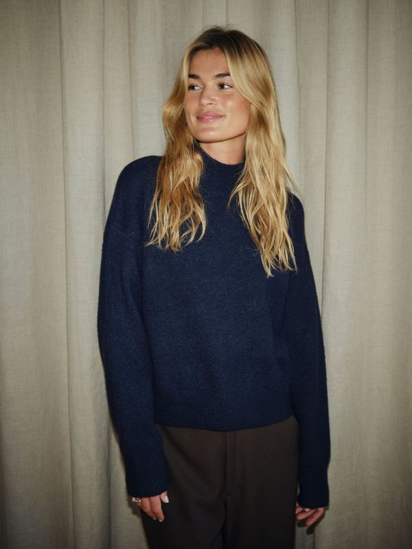 Paulina Knit Blouse Navy 