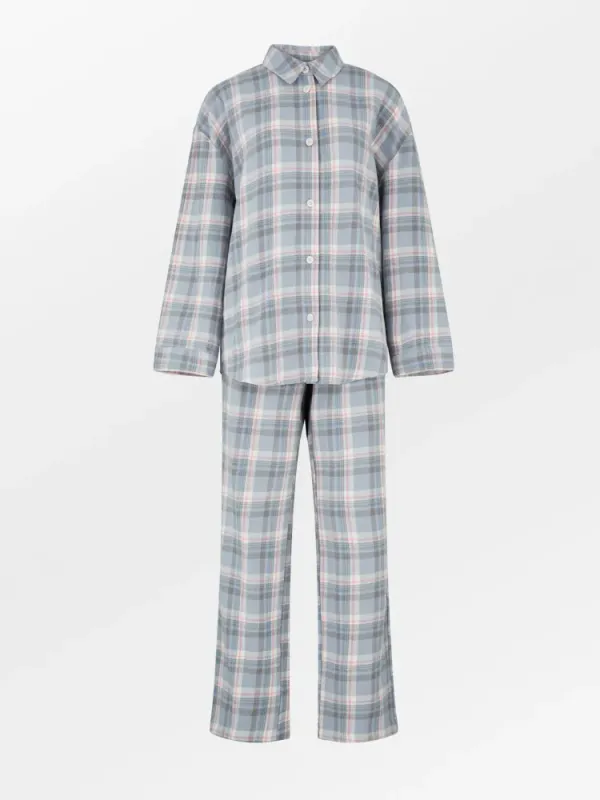 Flannel Pyjamas Set Dusty Blue 
