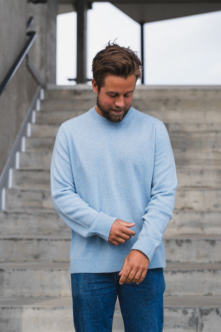 Hovedbilde Isak Knit Sweater 15010 Subdued Blue 