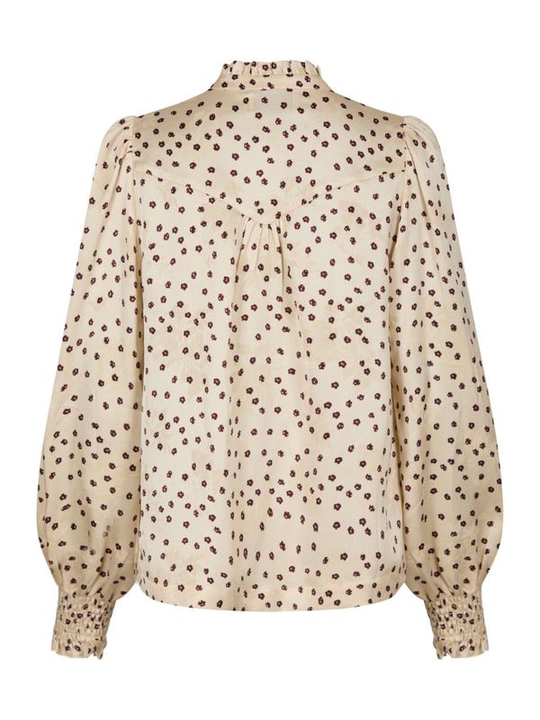 Astrida Flower Jacquard Blouse Creme 