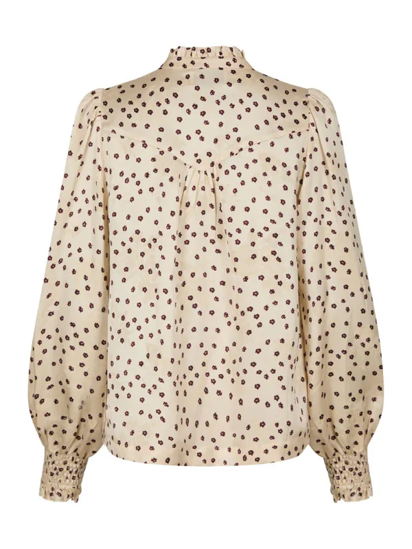 Astrida Flower Jacquard Blouse Creme 