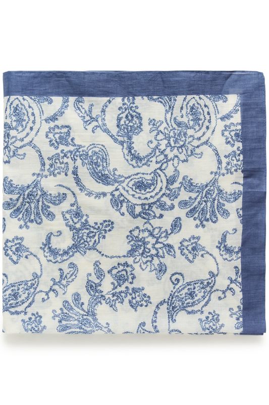 Phi Scarf Blue Dot Paisley Print