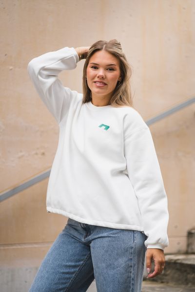 Hovedbilde Daphine Sweat Top White W. Green Print  