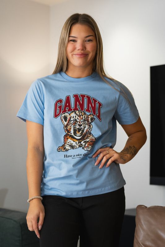 Basic Jersey Tiger Relaxed T-Shirt Blissful Blue 