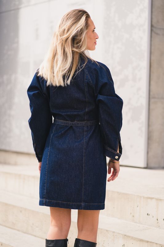 Sana Lis Denim Shirt Dress Dark Blue Wash 