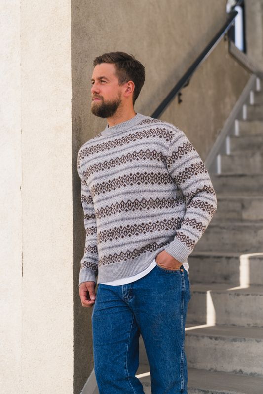 Esben Isle Knit Grey Melange 