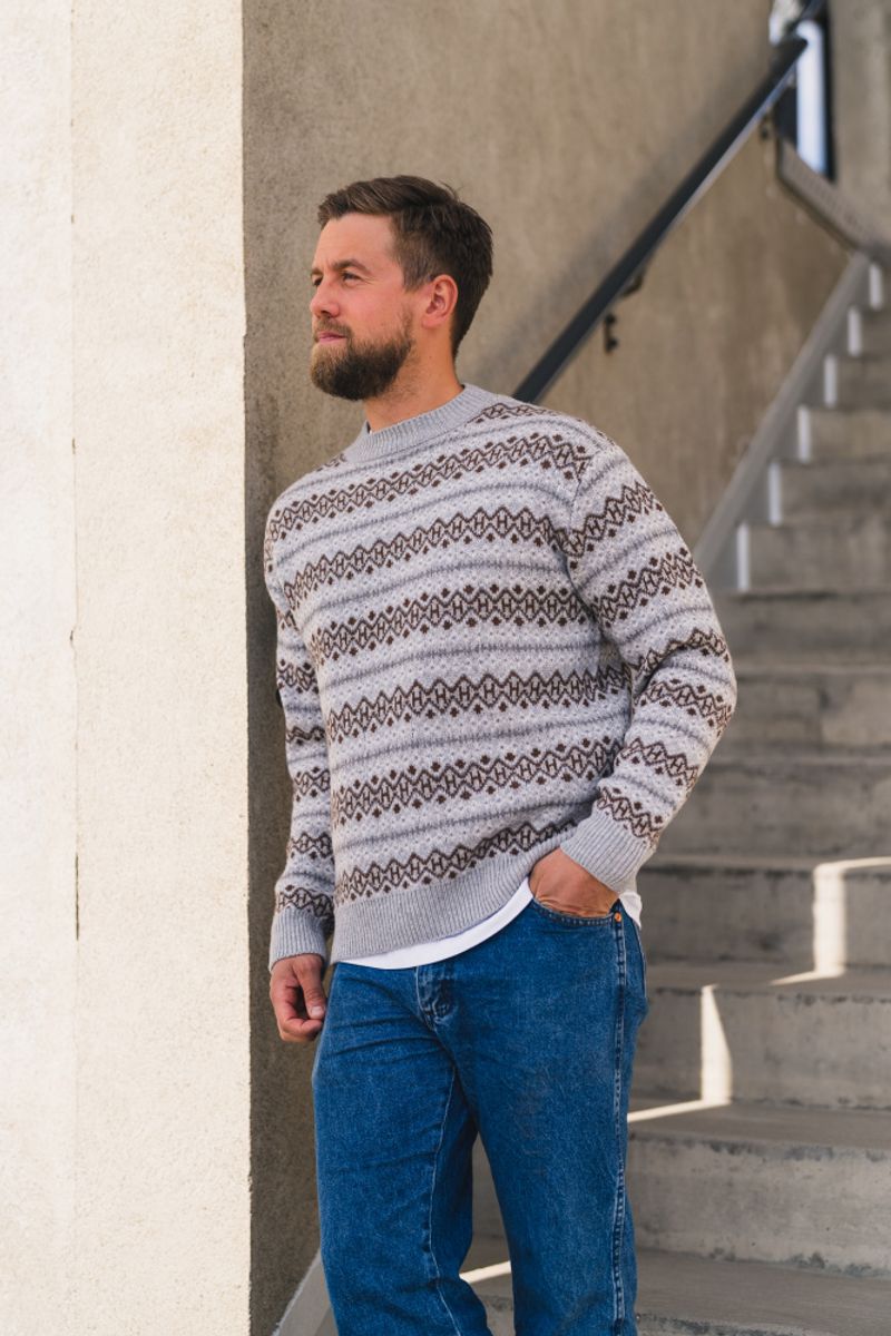 Esben Isle Knit Grey Melange 
