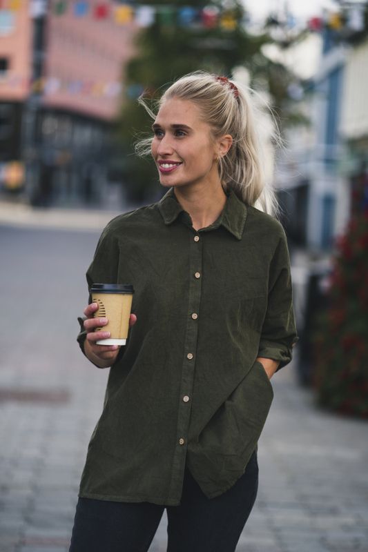 Julie Babycord Shirt Military