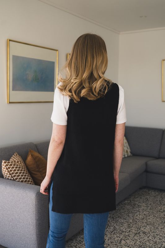 Zenie Long Vest Black 