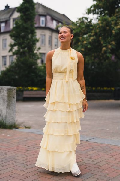 Hovedbilde Marli Solid Chiffon Dress Light Yellow 