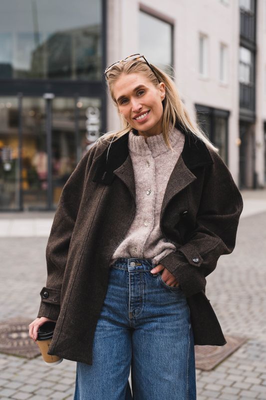 Mariel Mini Check Jacket Brown 
