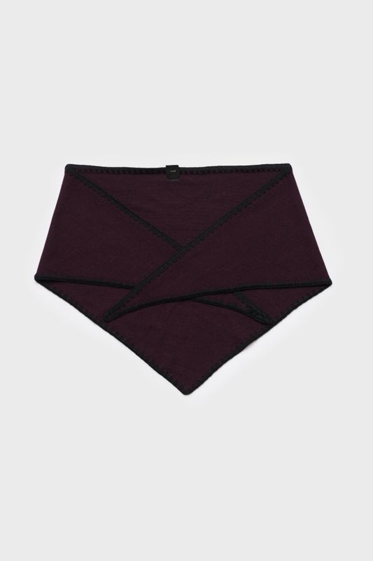 Mina Stitched Merino Scarf Burgundy 