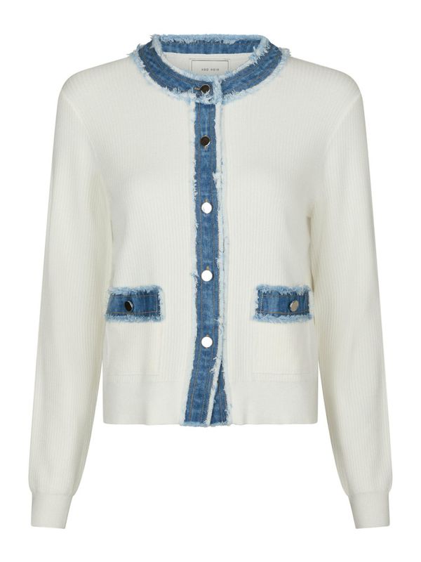 Zelma Knit Denim Cardigan Offwhite 