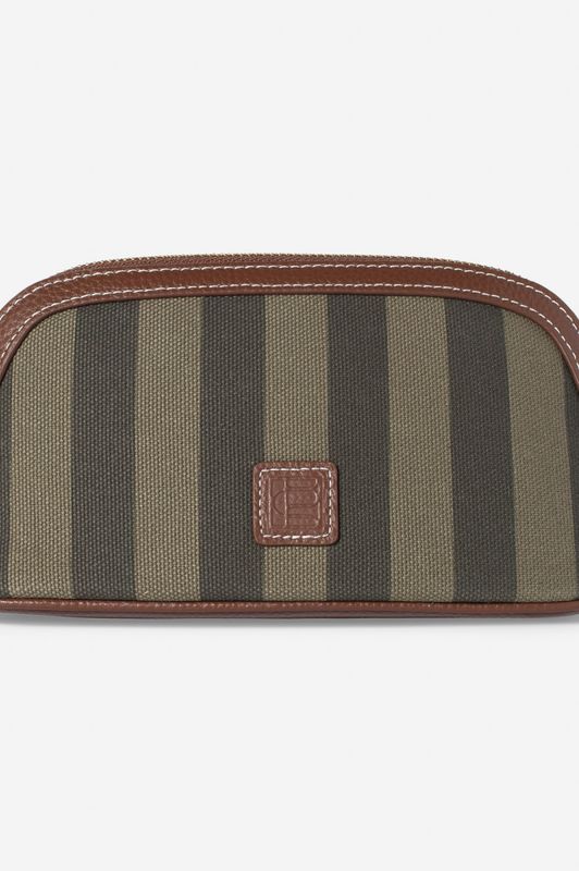 Cosmetic Pouch Small Green Stripe 
