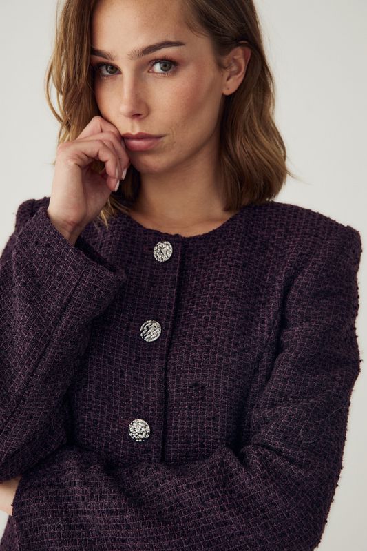Kasaundra LS Blazer Dark Plum 