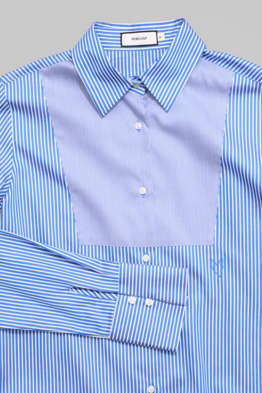 Manon Shirt Tux Front Blue Stripe 