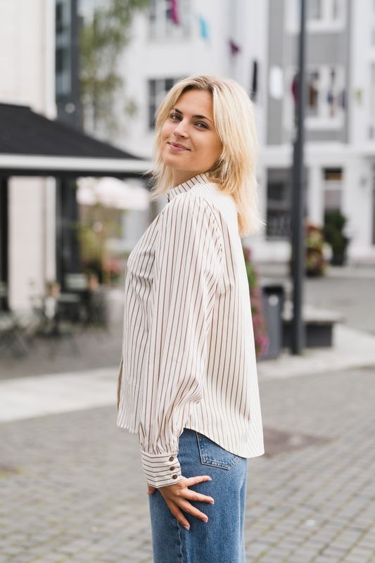 Sigrid Stripe Shirt Bone 