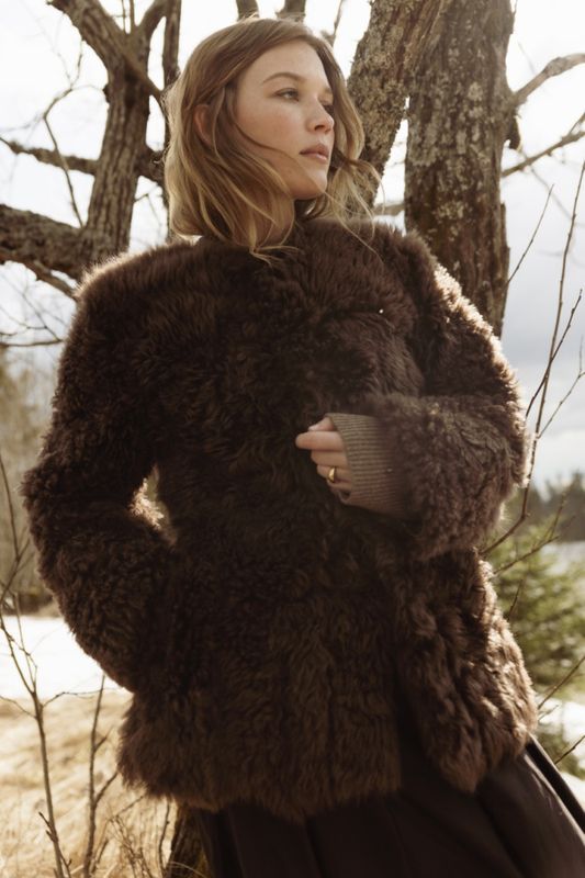 Freya Shearling Jacket Dark Brown 