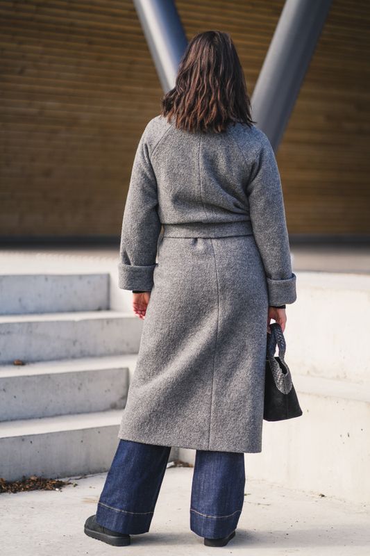 Wool Coat Long Grey 