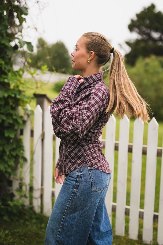 Neoella Medium Check Shirt Plum 