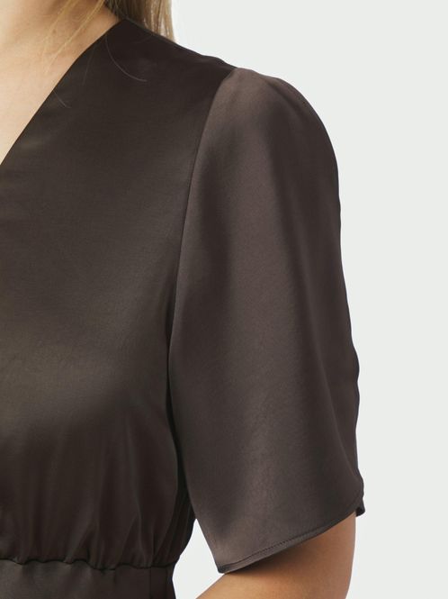 Hovedbilde Zelina Heavy Sateen Dress Dark Brown 