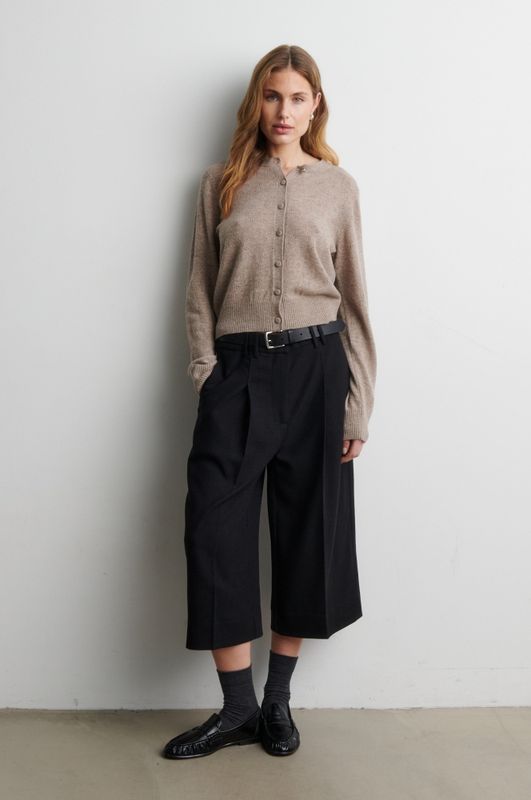 Amala Knit Cardigan Mid Brown Melange 