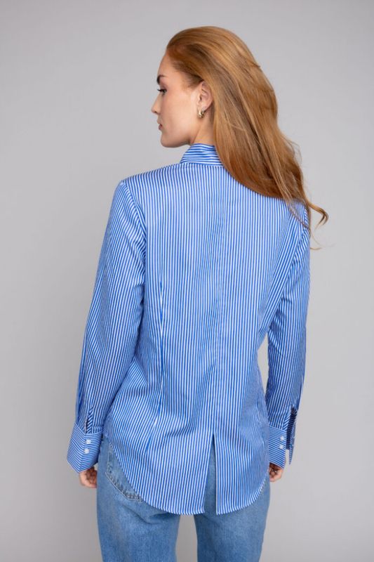 Manon Shirt Tux Front Blue Stripe 