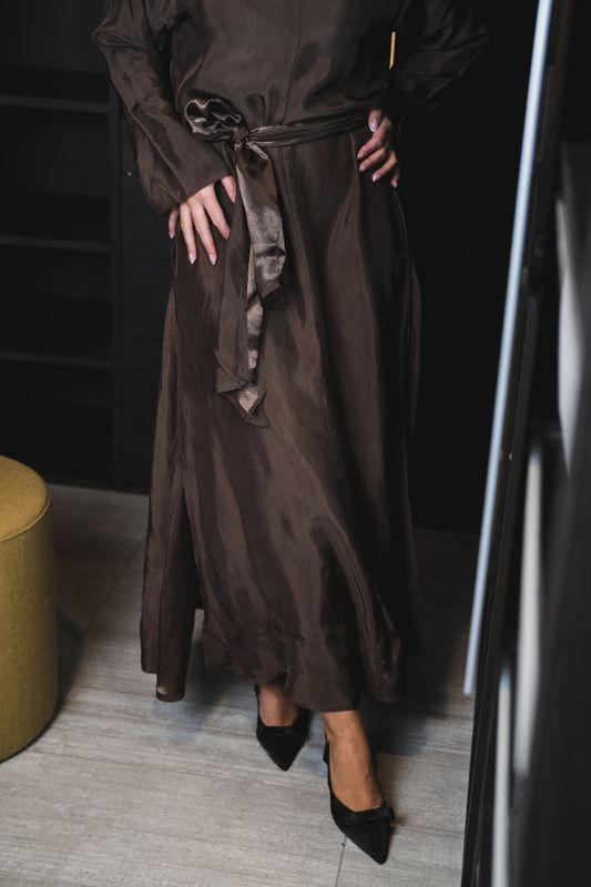 Bridget Long Dress Brown 
