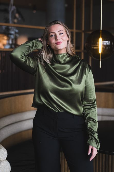 Hovedbilde Beverly Satin Top Moss Green 
