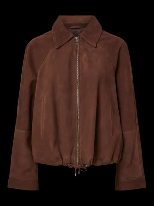 Hovedbilde Noel Suede Leather Bomber Jacket Pinecone